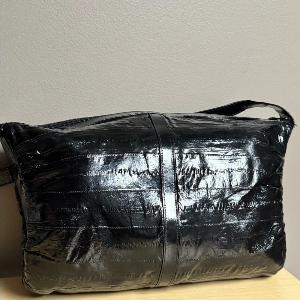 Vintage Genuine Eel Skin Puffer Shoulder Bag Clutch - Picture 13 of 16